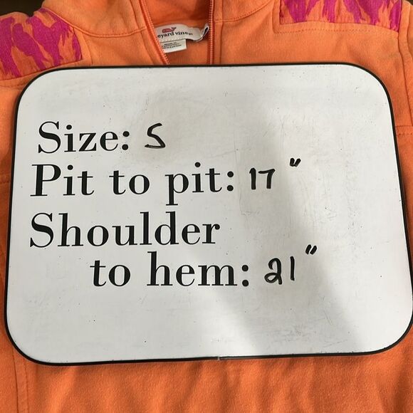 Vineyard Vines Pullover XS Orange 1/4 Zip Parrots Casual Pink - Picture 5 of 5